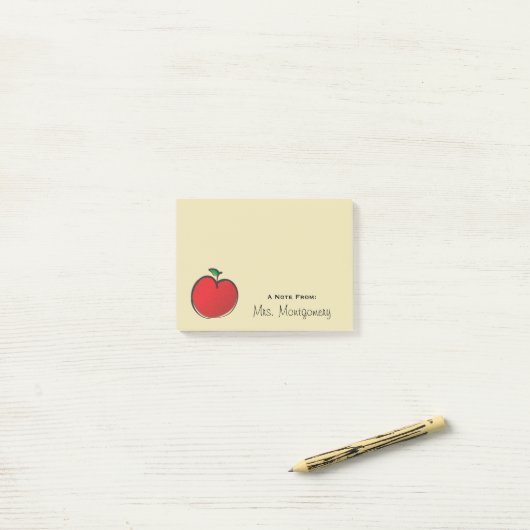 Big Red Apple op maat Post-it® Notes (Op bureau)