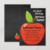 Big Red Apple plukt verjaardagsfeestje Kaart (Voorkant / Achterkant)
