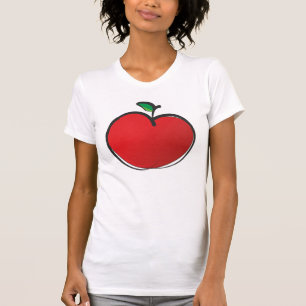 Big Red Apple Tekening T-shirt
