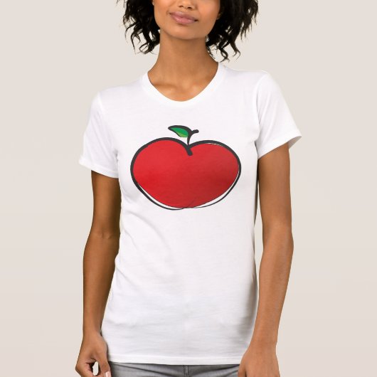 Big Red Apple Tekening T-shirt (Voorkant)