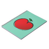 Big Red Apple Tekent op een Bleke groene achtergro Notitieboek (Linkerzijde)
