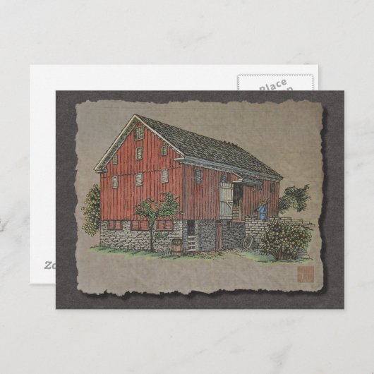 Big Red Bank Barn Briefkaart (Voorkant / Achterkant)