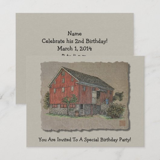 Big Red Bank Barn Kaart (Voorkant / Achterkant)