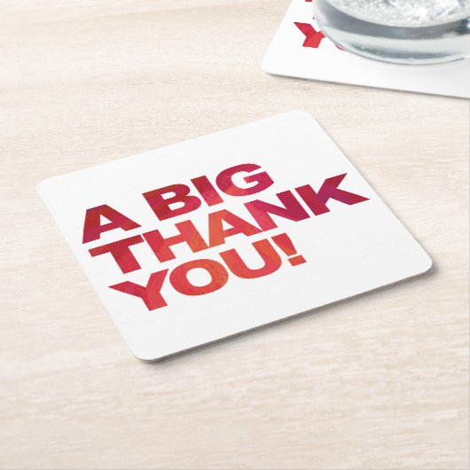 Big Red Bedankt Kartonnen Onderzetters (Schuin)