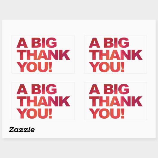 Big Red Bedankt Rechthoekige Sticker (Vel)