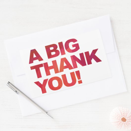 Big Red Bedankt Rechthoekige Sticker (Envelop)