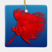 Big Red Betta Splendens Fish Ornament (Voorkant)