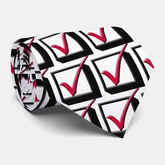 Big Red & Black Check Box - Tik die weg! Stropdas (Opgerold)