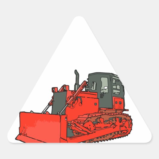 Big Red Bulldozer Sticker (Voorkant)