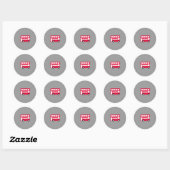 Big Red Bus Ronde Sticker (Vel)