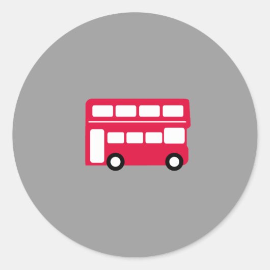 Big Red Bus Ronde Sticker (Voorkant)