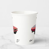 Big Red Car Custom Text Party Cup Papieren Bekers (Links)