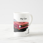 Big Red Car Specialty Mug – Custom Text Car Lover  Porselein Kop (Voorkant rechts)