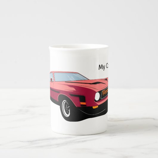 Big Red Car Specialty Mug – Custom Text Car Lover  Porselein Kop (Voorkant)