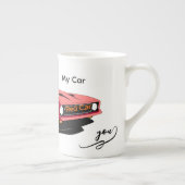 Big Red Car Specialty Mug – Custom Text Car Lover  Porselein Kop (Rechts)