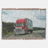 Big Red Cargo Truck Highway Driving Art Design Deken (Voorkant)