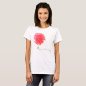Big Red Chrysanthemum Bloomt altijd T-Shirt Top (Voorkant volledig)