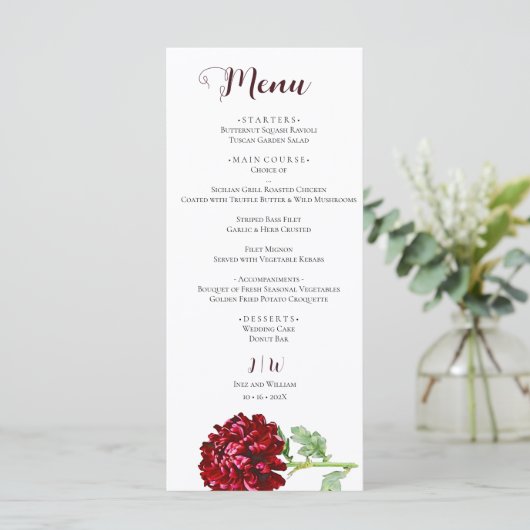 Big Red Chrysanthemum Menu (Staand voorkant)