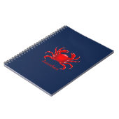 Big Red Crab op blauwe achtergrond Terug naar scho Notitieboek (Linkerzijde)