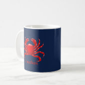 Big Red Crab Terug naar School Dorm Essentials Koffiemok (Voorkant links)