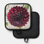 Big Red Dahlia Bloom Floral Pannenlap (Voorkant / Achterkant)