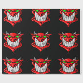 Big Red Devil op Black Cadeaupapier (Vlak)
