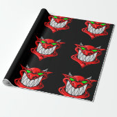 Big Red Devil op Black Cadeaupapier (Uitgerold)
