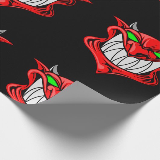 Big Red Devil op Black Cadeaupapier (Hoek)