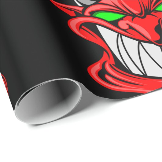 Big Red Devil op Black Cadeaupapier (Rol Hoek)