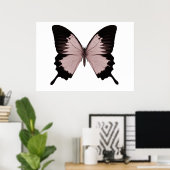 Big Red en Black Butterfly Poster (Thuiskantoor)