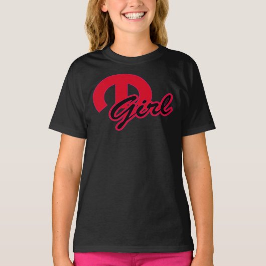 BIG Red en Black M Mopar GIRL Classic T-Shirt (Voorkant)