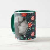 Big Red en White Kerstmis Foto Mok (Voorkant links)