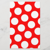 Big Red en White Polka Dots Briefpapier (Voorkant)