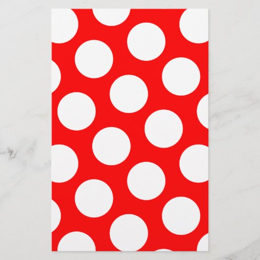 Big Red en White Polka Dots Briefpapier (Voorkant)