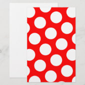 Big Red en White Polka Dots Briefpapier (Voorkant / Achterkant)