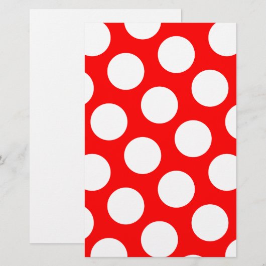 Big Red en White Polka Dots Briefpapier (Voorkant / Achterkant)