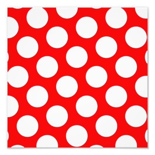 Big Red en White Polka Dots Foto Afdruk (Voorkant)