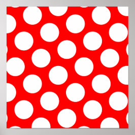 Big Red en White Polka Dots Poster
