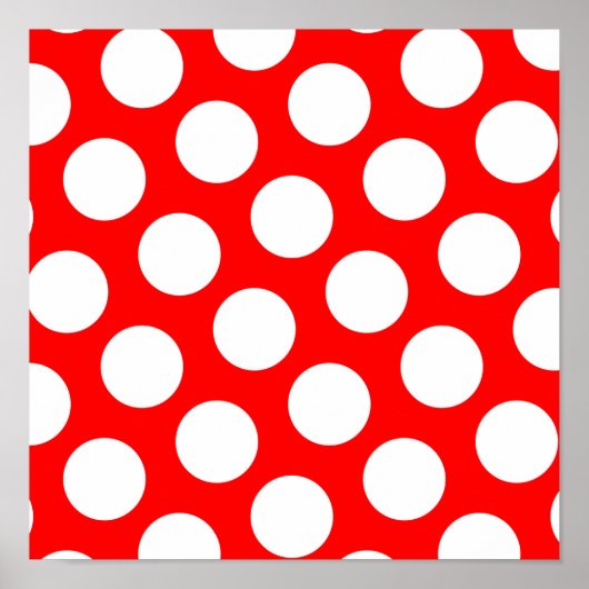 Big Red en White Polka Dots Poster (Voorkant)