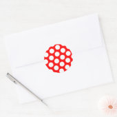 Big Red en White Polka Dots Ronde Sticker (Envelop)