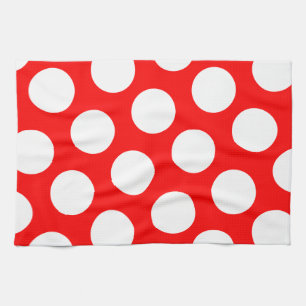 Big Red en White Polka Dots Theedoek