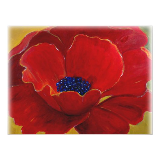 Big Red Floral Poster (Voorkant)