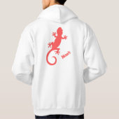 Big Red Gecko Silhouette and Your Name Hoodie (Achterkant)