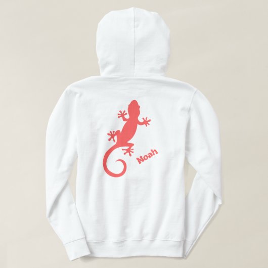 Big Red Gecko Silhouette and Your Name Hoodie (Design achterkant)