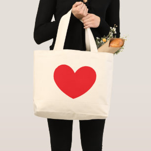 Big Red Heart Grote Tote Bag