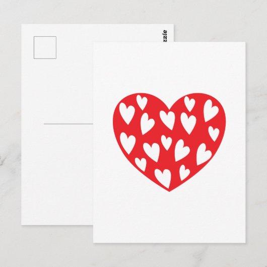 Big Red Heart-kaart Briefkaart (Voorkant / Achterkant)