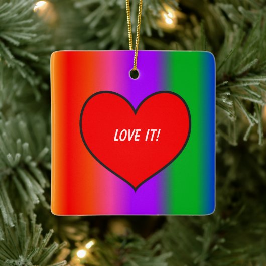 Big Red Heart Keramisch Ornament (Boom)