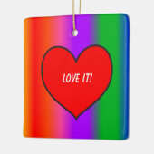 Big Red Heart Keramisch Ornament (Links)