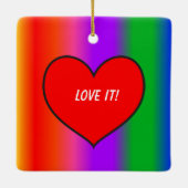 Big Red Heart Keramisch Ornament (Achterkant)