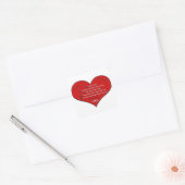 Big Red Heart Love Poem Vierkante Sticker (Envelop)